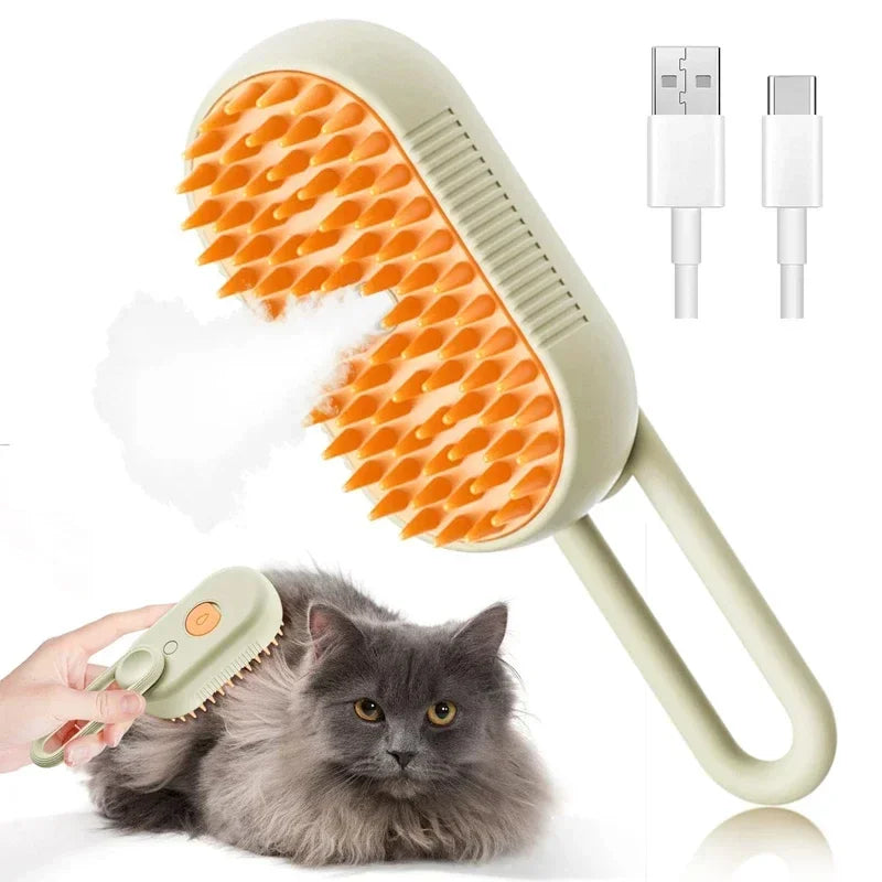 PetMist™  3-in-1 Haustierpflegebürste – Dampfbürste für Katzen & Hunde, Elektrische Sprüh-Haarbürste