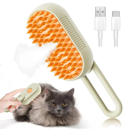 PetMist™  3-in-1 Haustierpflegebürste – Dampfbürste für Katzen & Hunde, Elektrische Sprüh-Haarbürste